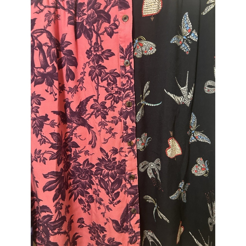 Maeve Alisa Contrast Button down Shirt With Bows, Floral, And Dog Print - Picture 4 of 8